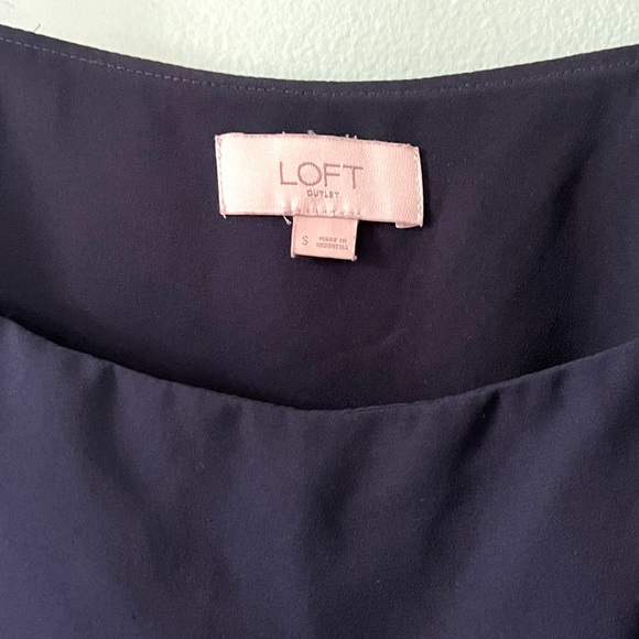 Loft Outlet Navy Tank Top with Bow Details Size S - Picture 3 of 5